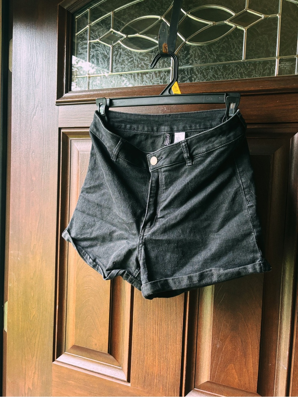Black High-Rise Women's Denim Shorts